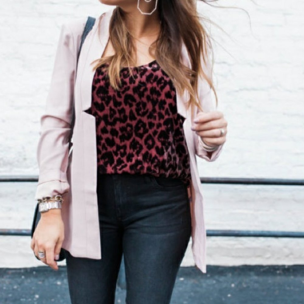 NWOT J. Crew leopard rose velvet drapey tank top